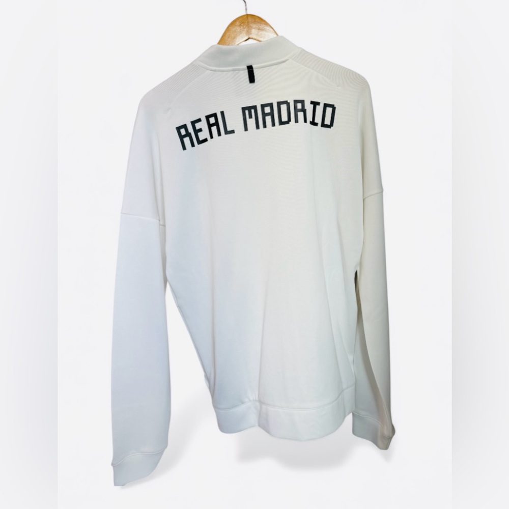 Adidas White Bomber Jacket with Black Lettering - Picture 2 of 5